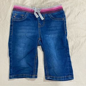 Vigoss The Thompson Bermuda Jean Shorts with Sparkly Multicolor Wasitband